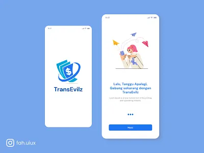 Splash & Onboarding Screen TransEvilz app design mobiledesign onboarding splashscreen ui uidesign uiuxdesign ux