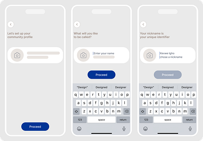 LO-FI WIREFRAMES FOR PROFILE SETUP product design ui