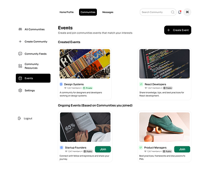CREATE EVENT UI FOR A SAAS WEB APP event design saas ui web app