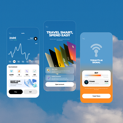 Investment App 3d app bank branding card illustration investment iphone ui user experience user interface