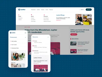 CareRev Website updates b2b b2c case study layout menu menu design navigation smart rates tech typography web design website deisgn