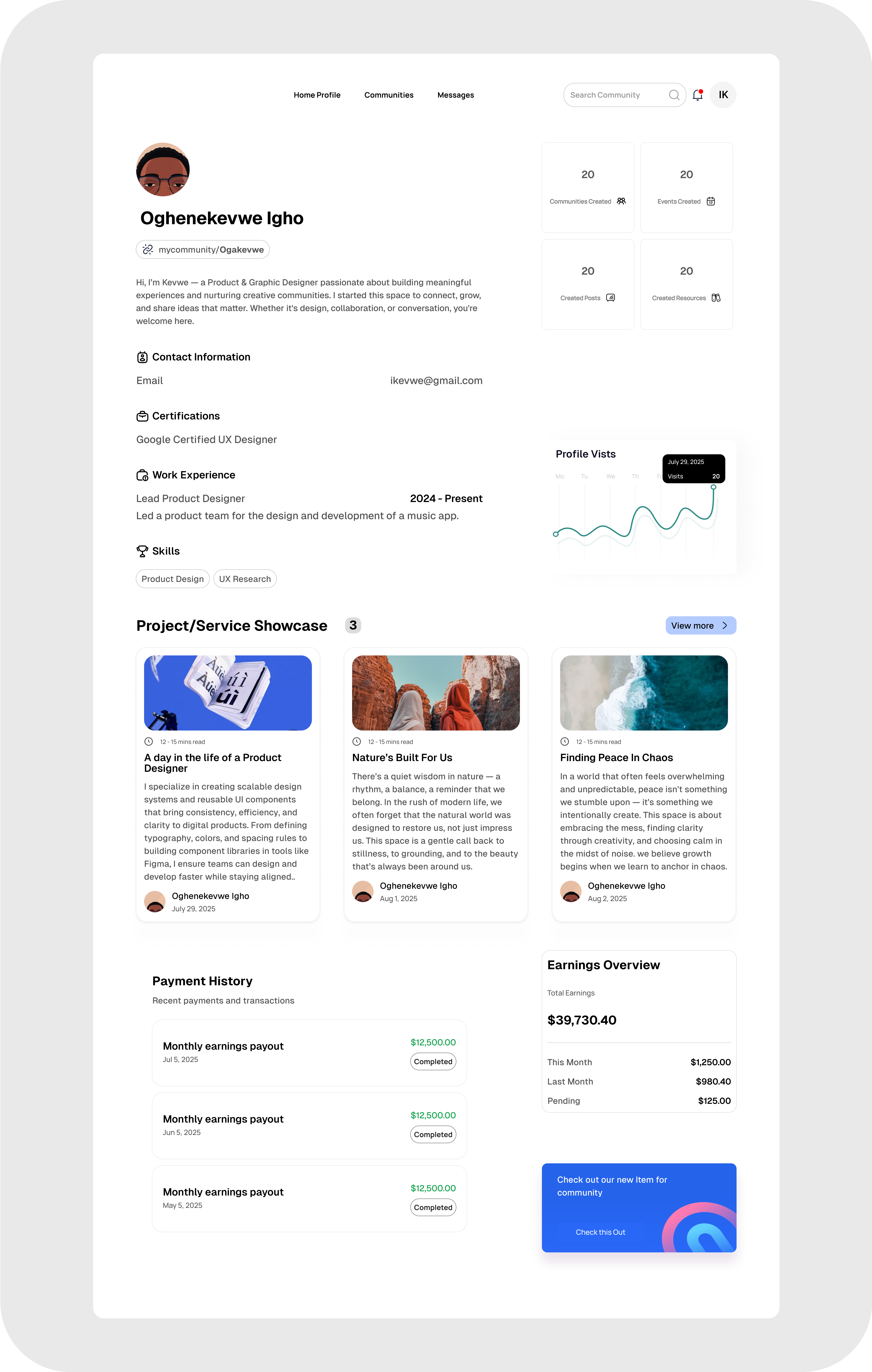 ADMIN DASHBOARD UI FOR COMMUNITY PLATFORM community platform product design saas ui design web app