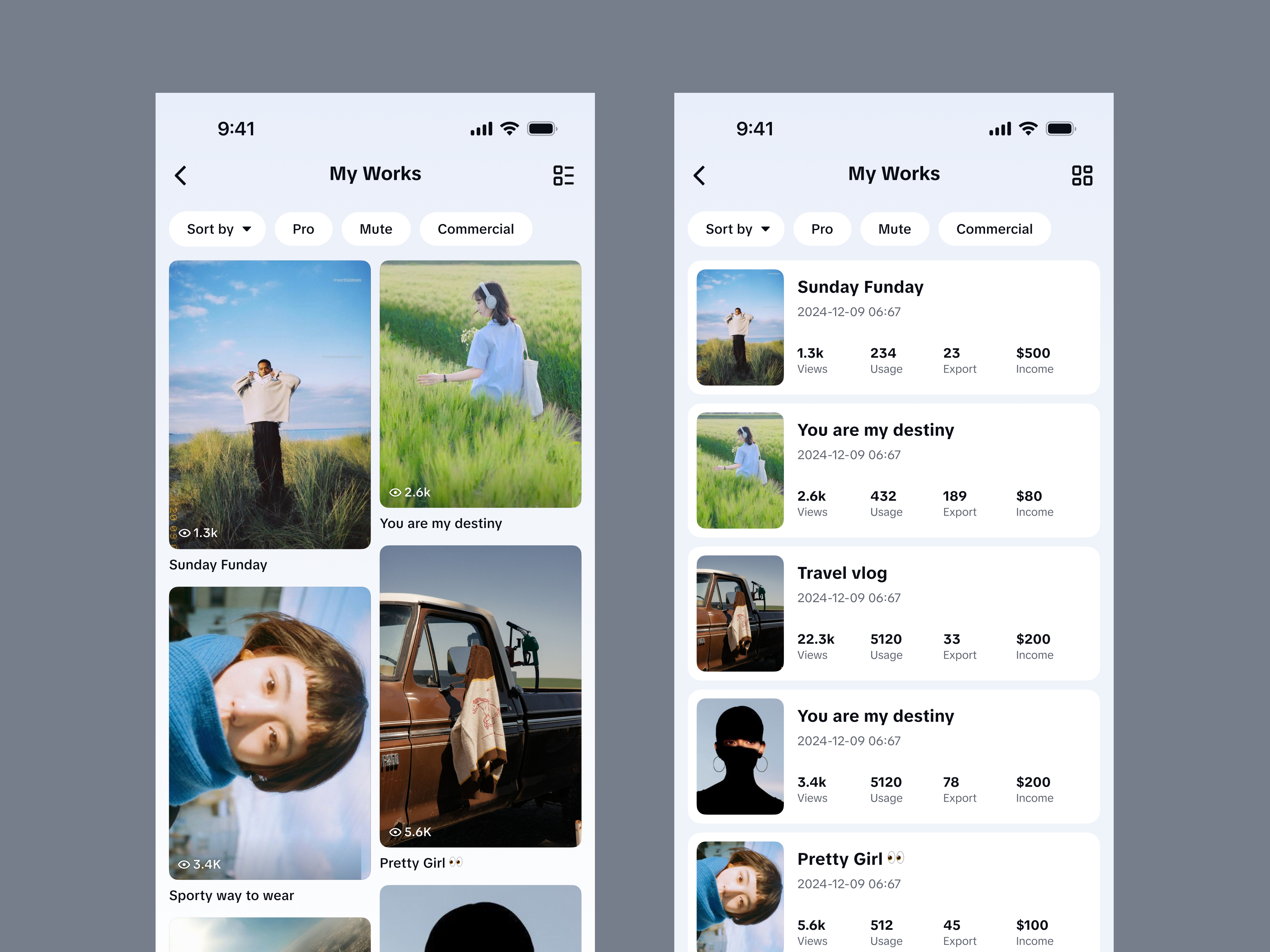 Dual Views for Template Management app capcut creator duel management template ui ux works