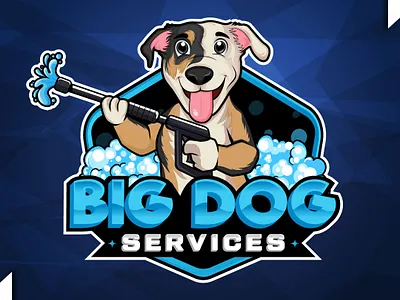 Custom Pressure Washing Cartoon Logo - Cartoon LogoX Austin cartoon branding agency cleaning services logo logo design agency