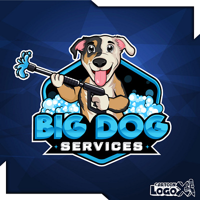 Custom Pressure Washing Cartoon Logo - Cartoon LogoX Austin cartoon branding agency cleaning services logo logo design agency