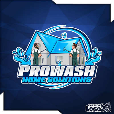 Custom Pressure Washing Cartoon Logo for Business Branding modern business logo