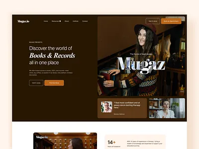 Mugaz - Website Design Concept agency branding clean design education minimal modern read real slick ui user ux web website white
