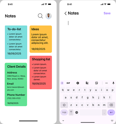 Notes Widget daily ui 065