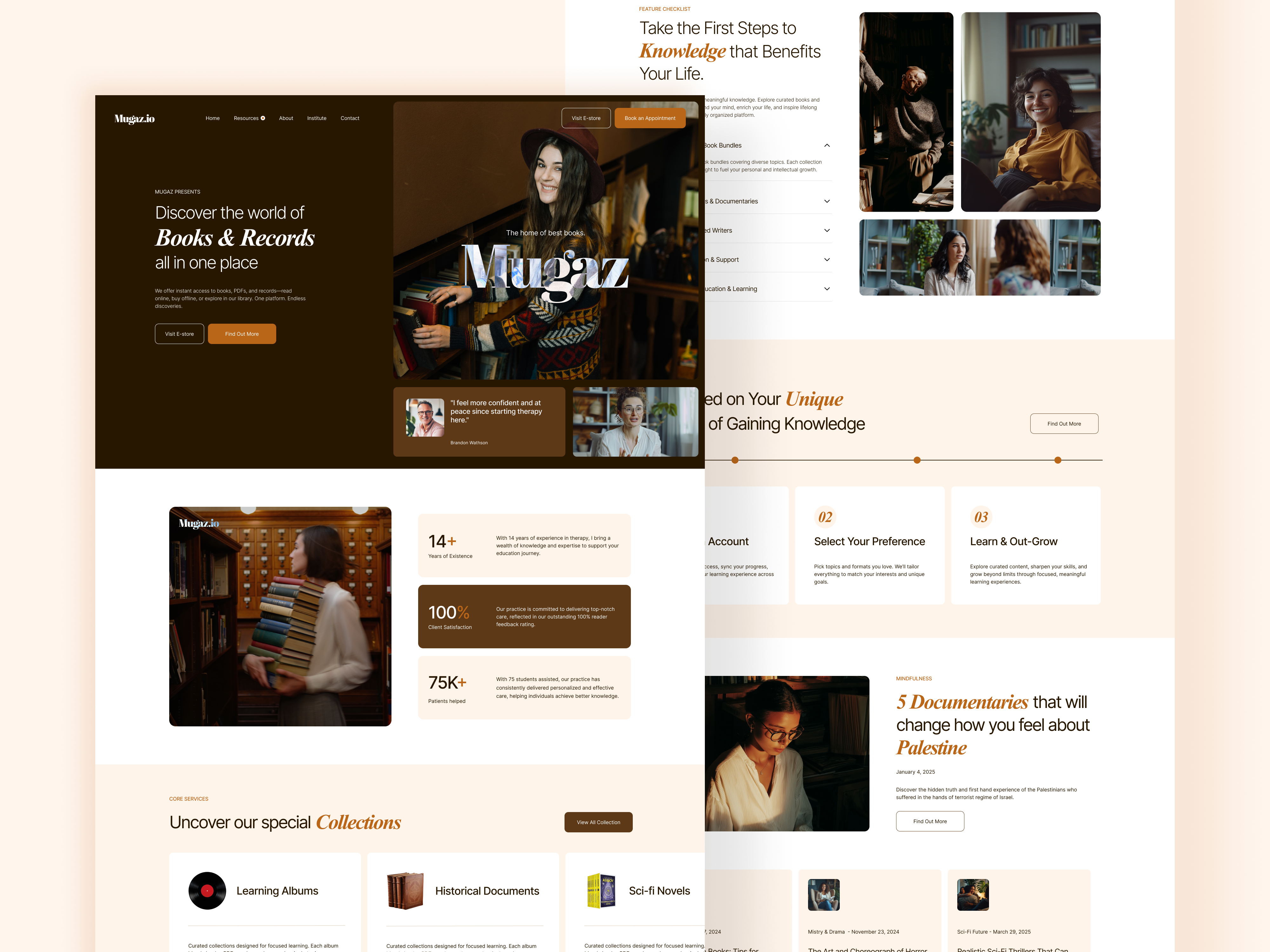 Mugaz - Landing Page agency branding clean design education library logo minimal modern project ui ux web website