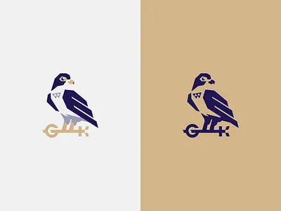 Update: GoldKey™ Mark bird logo branding falcon gold goldkey graphic design heyo! key logo logo logomark purple