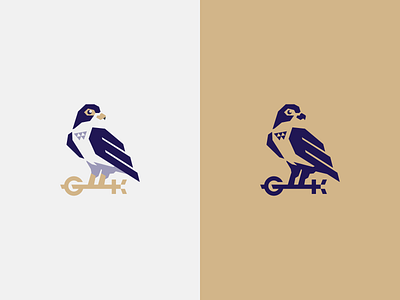 Update: GoldKey™ Mark bird logo branding falcon gold goldkey graphic design heyo! key logo logo logomark purple