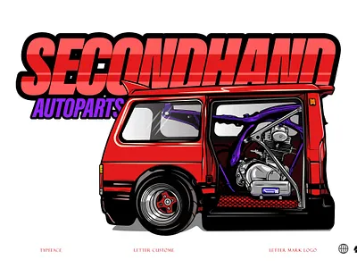 SECOND HAND AUTOPARTS animal autopart branding design garage graphic graphic design illustration logo motorcycle racing secondhand spareparts vector