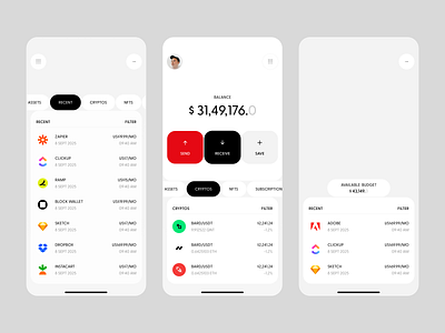 Spendly – Your Daily Money Companion bank banking app blockchain crypto cryptocurrency design exchange finance fintech interface mobile payments transactions ui