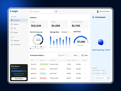 Finance Management Web Dashboard creative dashboard finance graphic design management ui uiux web website
