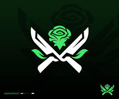 Gamertag Logo - Exotic Sprout branch clippers exotic flower game gamer gaming garden green hedge leaves logo plant rose sprout tag wreckless