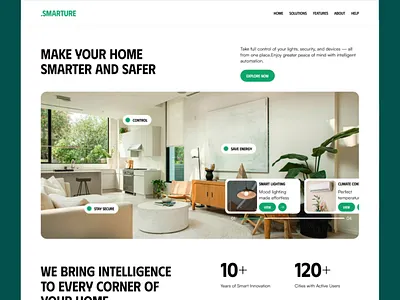 Smart Home Landingpage animation creative graphic design home landingpage smart smart home ui uiux website