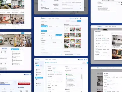 RealEzy—Real Estate Platform Web App adobe xd b2b product c2c product crm design design figma figma design graphic design motion graphics product design property rental web real estate real estate dashboard saas design ui ui ux design web app design web design website design