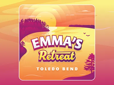 Emma’s Retreat | Toledo Bend camp camping fish fishing illustration lake lodge nature outdoors sunset water