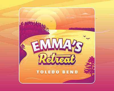 Emma’s Retreat | Toledo Bend camp camping fish fishing illustration lake lodge nature outdoors sunset water