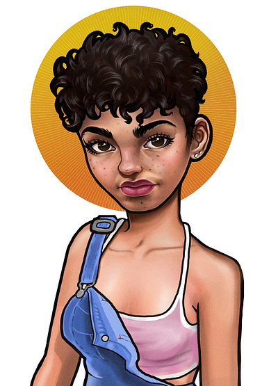 Short Hair Girl Illustration brand graphic illustration