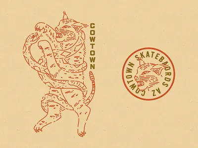 Desert Battle Royale animal apparel arizona battle royale bobcat cougar desert diamondback illustration merch rattlesnake shop skate skateboard snake southwestern tattoo traditional tattoo western