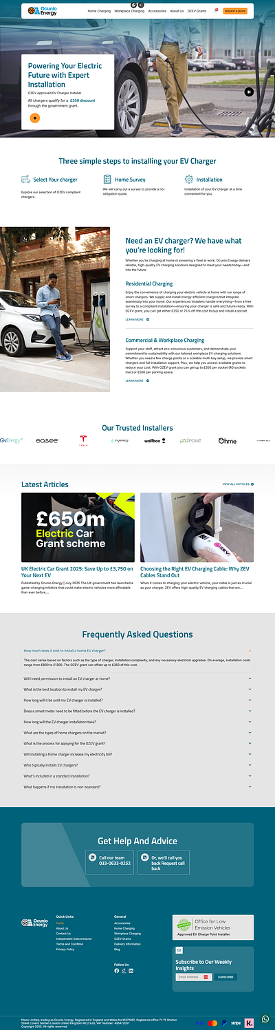 EV Charging Website css elementor html ui ux website wordpress