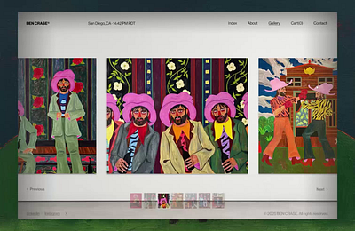 Ben Crase Inmersive Gallery (UX Exploration) art art gallery art gallery website awwwards ben crase figma motion design ui uiux ux ux design web design