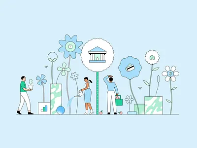 Plaid.com hero illustration brand brand illustration branding collaboration illustration people plaid