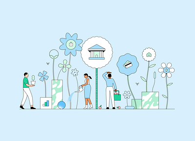 Plaid.com hero illustration brand brand illustration branding collaboration illustration people plaid
