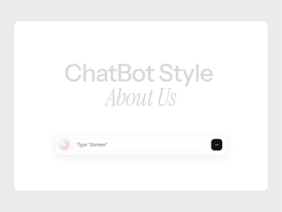 Chatbot About Us Component UI UX Design in Framer about us about us page ai ai app ai assistant ai chat ai chatbot ai input ai orb design chatbot clean design component framer message minimal ai chatbot portfolio portfolio design saas ui ui ux design