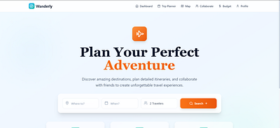 🌍 Travel Experience Planner App – “Wanderly” airbnb app branding css design graphic design html logo travel ui ux