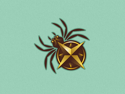 Spider Guide compass direction graphic icon illustration logo spider
