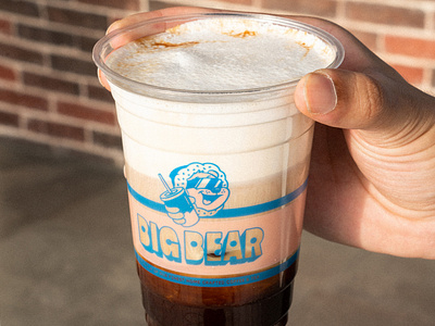 Big Bear - Cup bakery bear branding coffee cold cup cup design design doughnuts drink foam graphic design iced latte illustration logo packaging ski vanilla vector