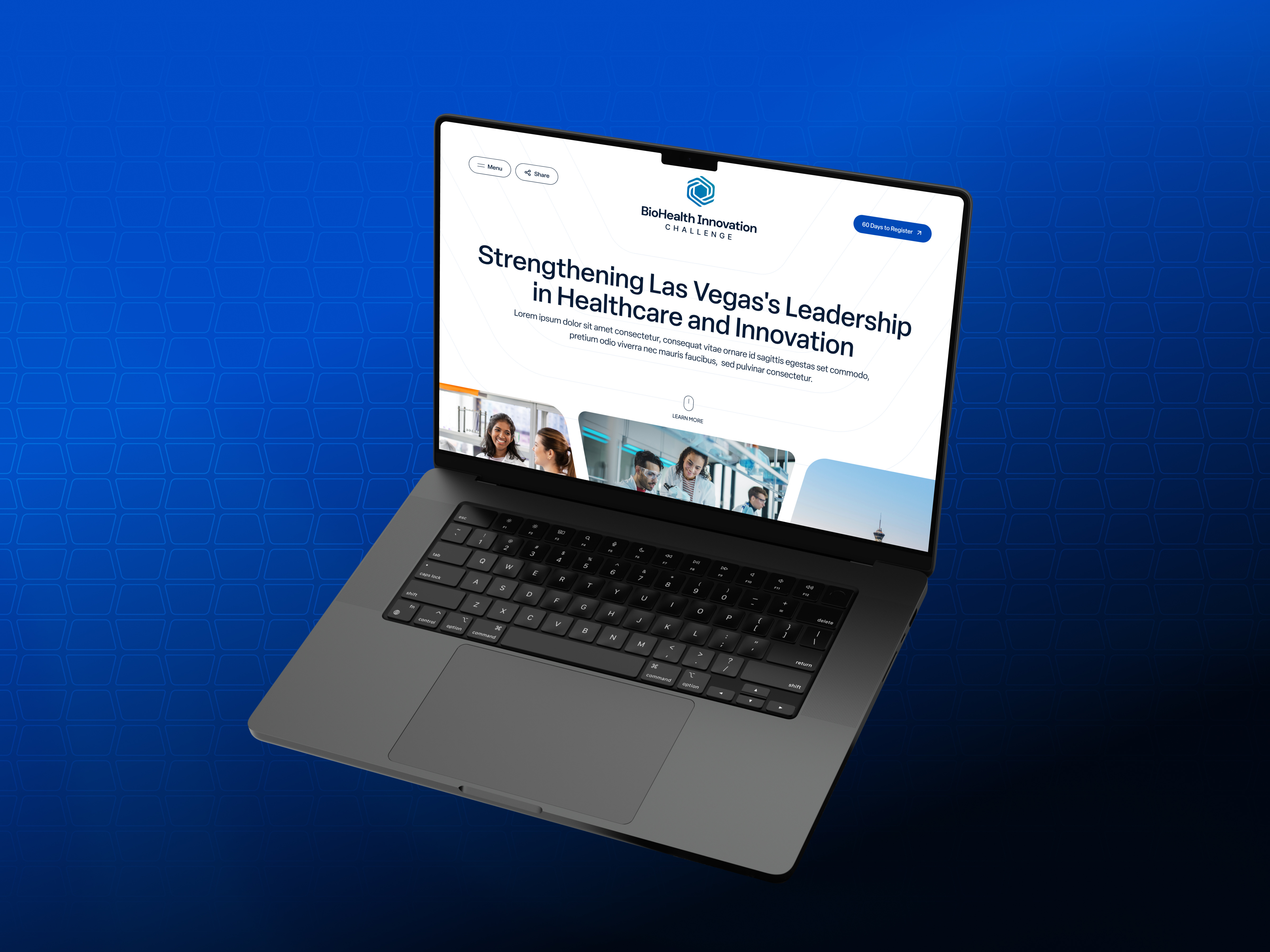 BioHealth Innovation Challenge - Website biohealth blue challenge clean health homepage las vegas medical minimal ui user interface ux web website