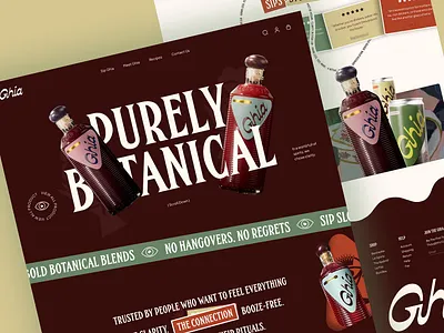 Ghia - Colorful Bold Non Alcoholic Beverage Company Website Page 3d beverage company figma graphic design ui web design website website design