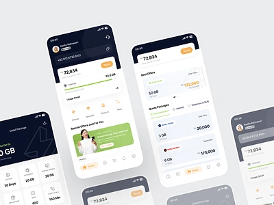 ⚡️byte • Internet Provider App app card card provider design internet internet provider minimal mobile mobile app network operator provider quota service signal ui ux