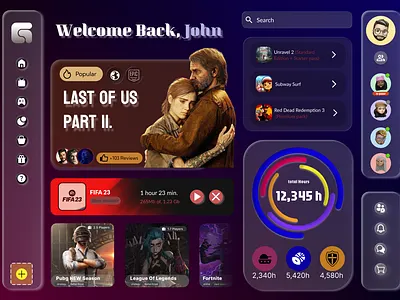 Gaming space app design epicgames gaming homepage illustration liquidglass logo ui ux web webdesigne