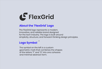 FlexGrid- Space branding Tech logo, Tech logo design, abstract brand cohesive creative custom design forward thinking geometric identity industry innovative minimal modern principles reliable shape simplicity structure symbol tech
