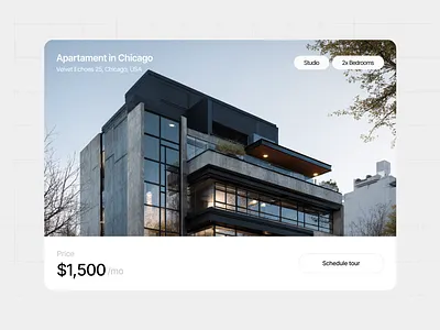 Apartment card apartment design real estate rent ui ux