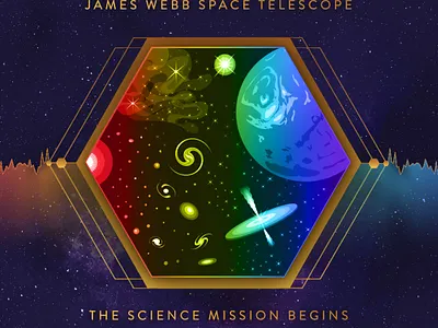 Illustration for digital board Webb Telescope Science Mission digital board graphic design illustration