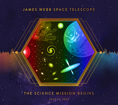 Illustration for digital board Webb Telescope Science Mission digital board graphic design illustration