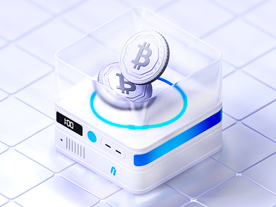 Crypto Hardware Concept — 3D Product Visualization minimal