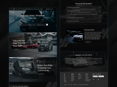 Car Renting Website Design app app design app ui car rent car renting website design dark website design ui ui ux ui ux design web design website design website ui