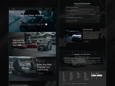 Car Renting Website Design app app design app ui car rent car renting website design dark website design ui ui ux ui ux design web design website design website ui