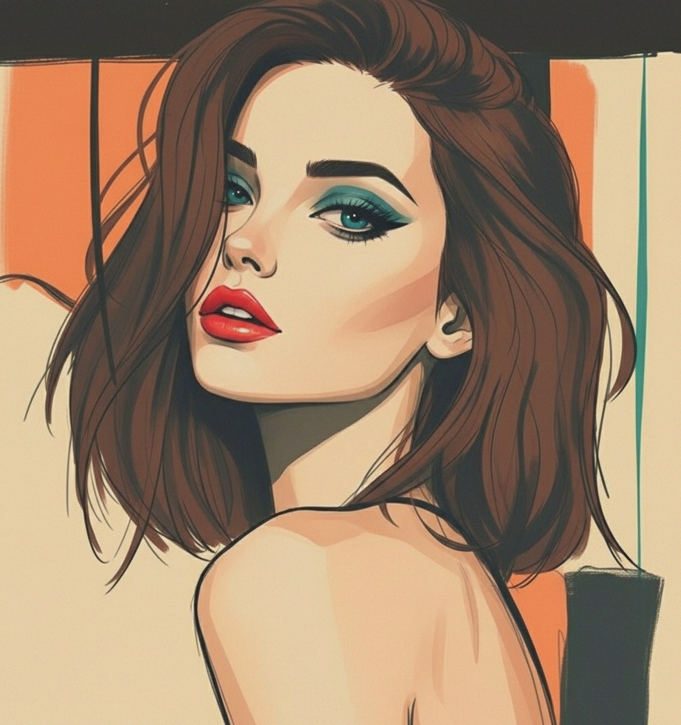 Untitled art digital face illustration portrait sketch study woman