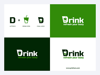 Letter D for Drink Logo brand branding color d logo design drink drink logo dual meaning logo graphic design illustration letter d logo negative space logo prio hans typography ui ux vector web website