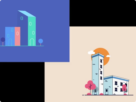 Fake 3D House Animation 3d 3dhouse agency website animation branding design fake 3d graphic design illustration motion graphics open for work ui web