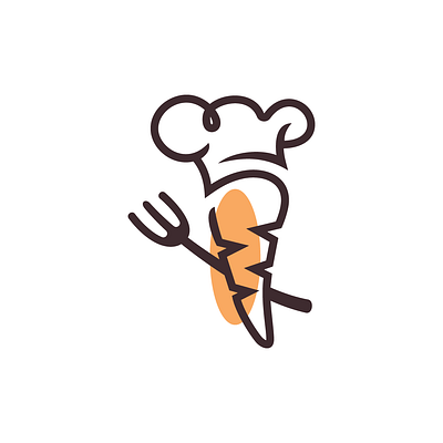Carrot Chef Hat Fork Restaurant Logo for sale bistro buy carrot chef club cooking delicious diner food for sale fork graphic design hat logo manufacturing premade purchase ready made recipe restaurant