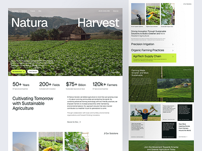 Agriculture Website agriculture design farm farmer farming green harvest landing page nature organic plant sustainable technology ui ux website