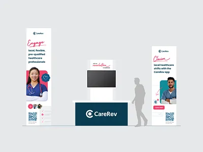 CareRev Booth booth branding environmental design marketing print design trade show